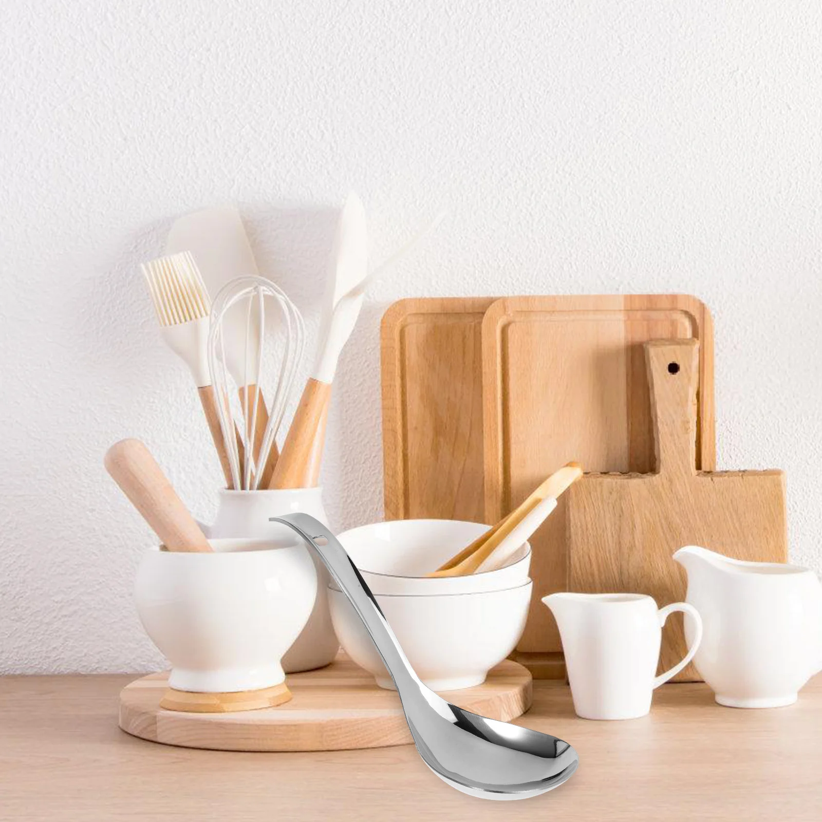 

Stainless Steel Rice Spoon Large Capacity Wear-Resistant Kitchen Rice Paddle Reusable Soup Porridge Scoop Convenient Cooking