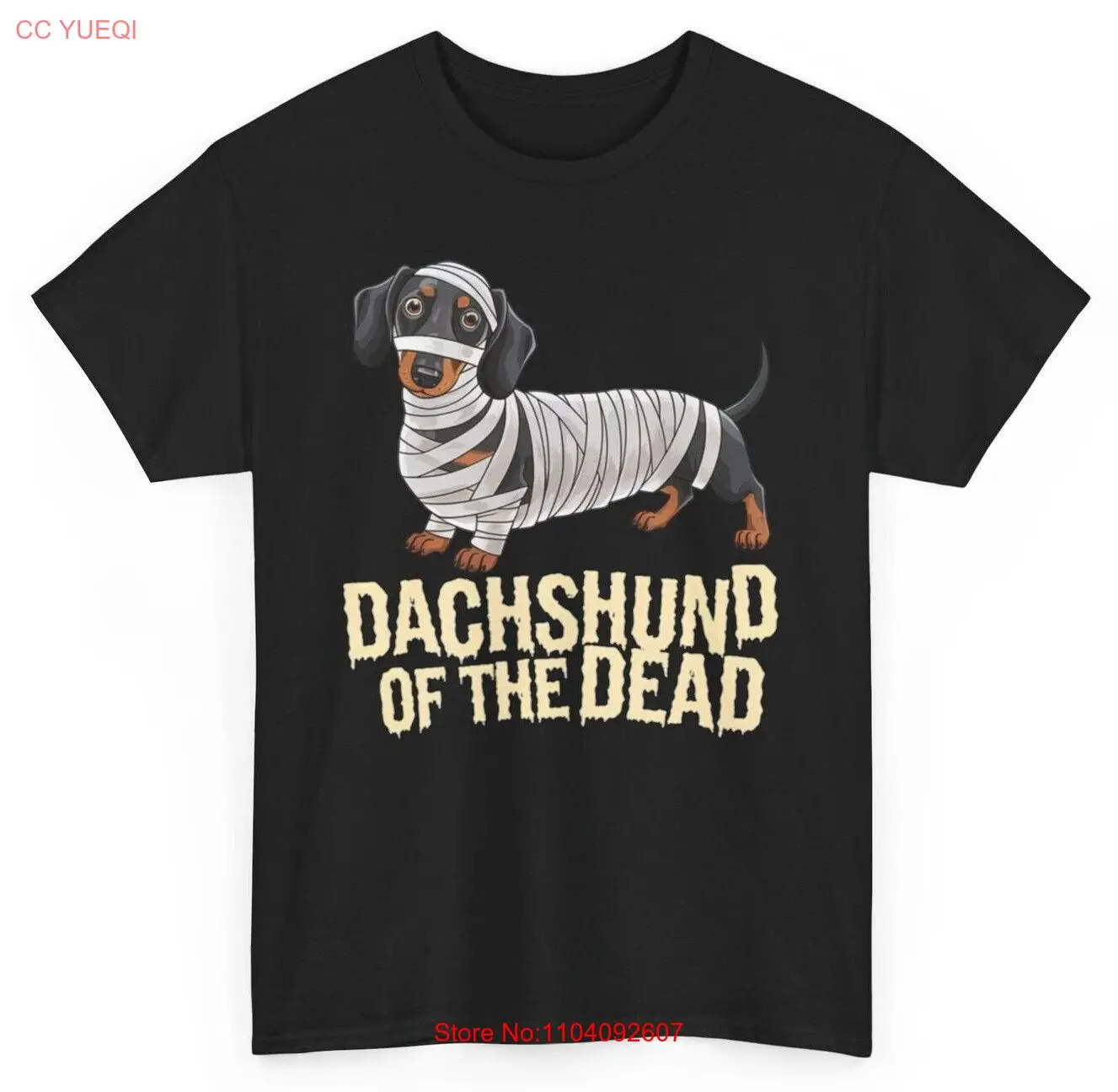 تي شيرت Mummy Dachshund Halloween - تي شيرت Dachshund of Dead Spooky Season المضحك