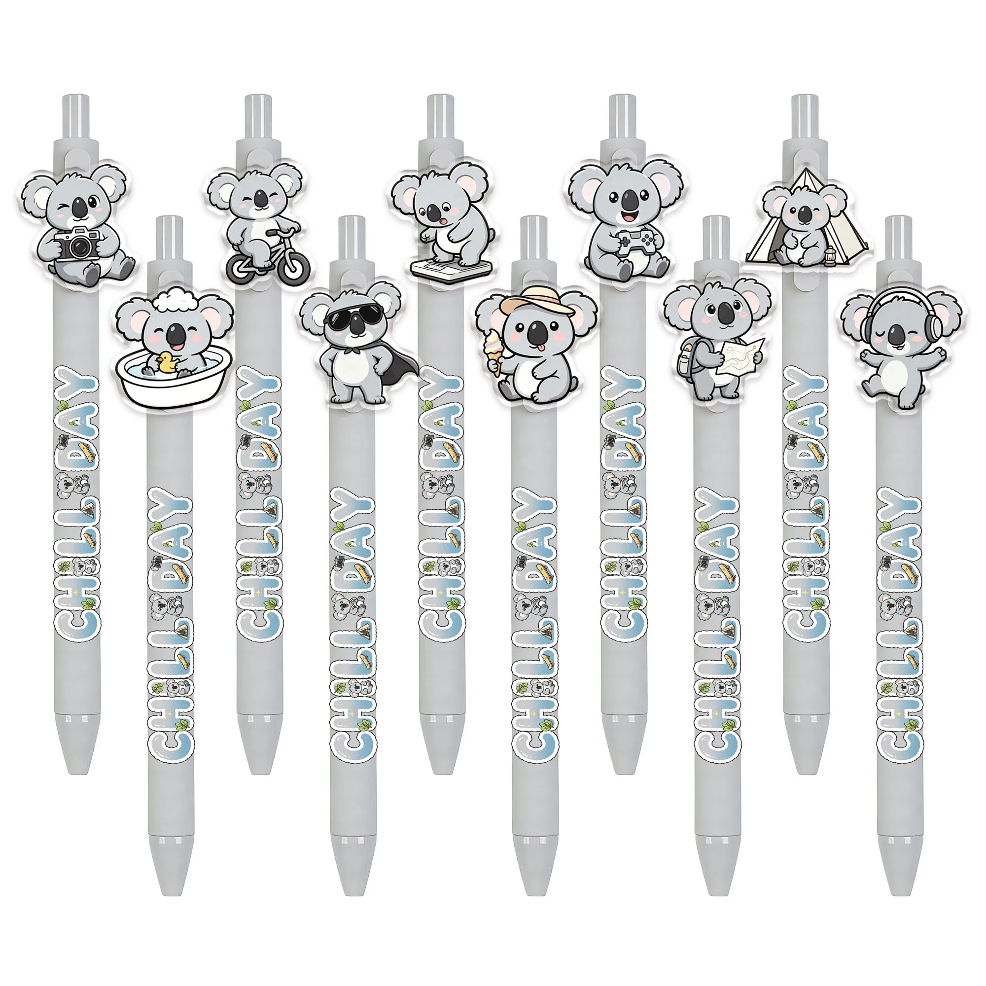 10/14 PCS Casual Posture Koala Roller Pens - Patterns Randomly Shaped