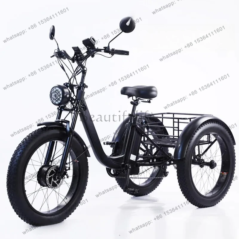 Inch new snow land general pedal electric human variable speed car vegetable basket car light moped