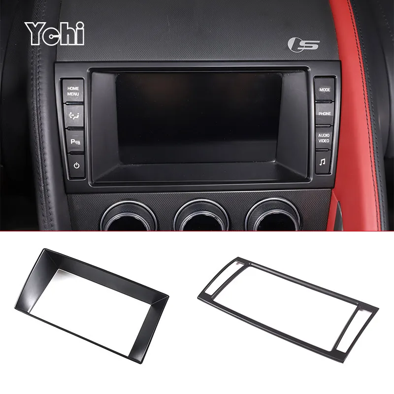 

ABS Carbon Fiber/Matte balck For Jaguar F-Type 2013-2018 Center Control Navigation Screen Frame Decorative Sticker Accessories