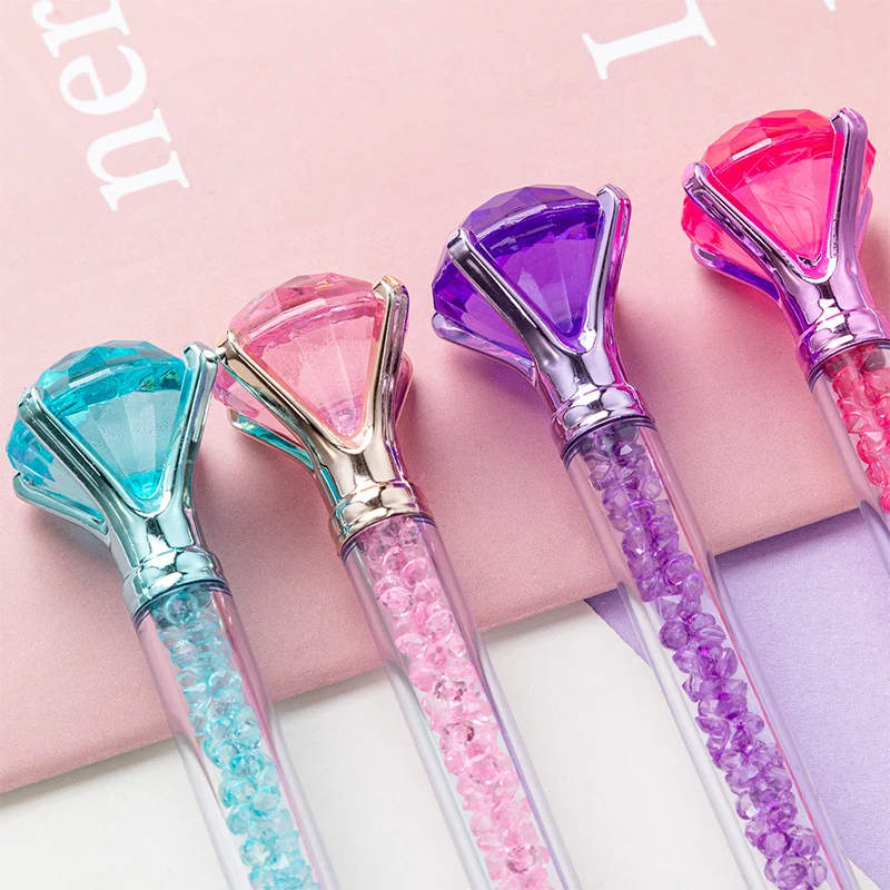 100pcs Great Diamond Crystal Ballpoint Pens Student Awards Advertising Office Accessories School Supplies Stationery Gift Pens