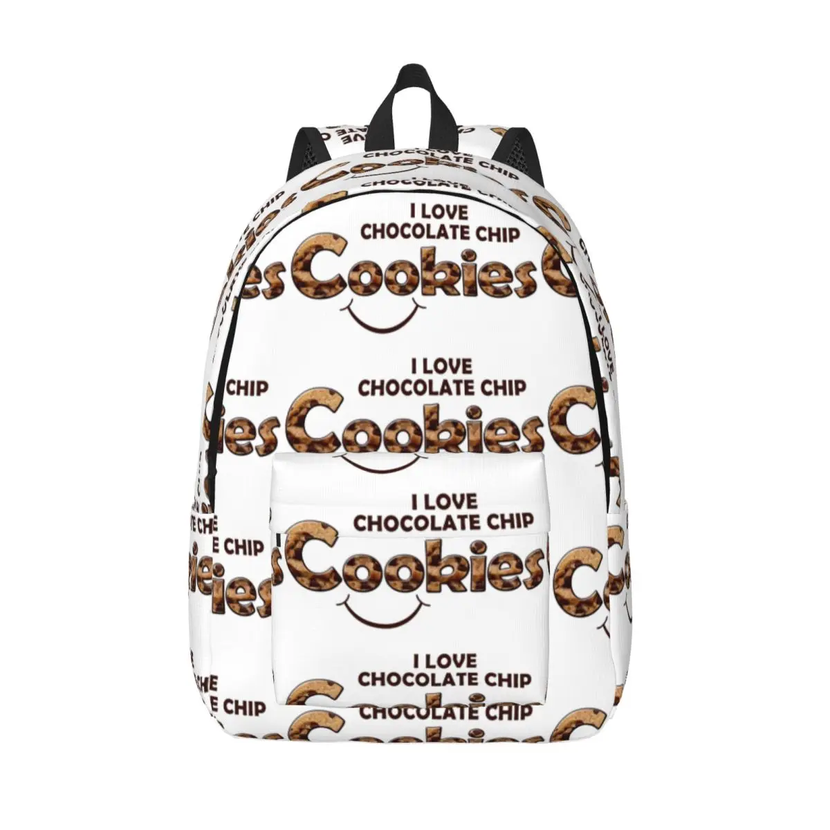 

I Love Chocolate Chip Cookies Backpack Student Boys Girls BookBag Kids School Bag Laptop Shoulder Bags for Men Women