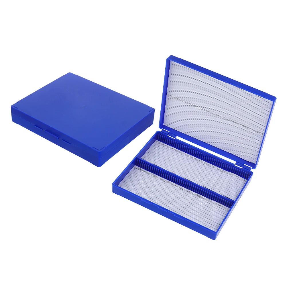 

2pcs Slide Storage Box Large Capacity Transparent Design Lightweight Lab Teaching Equipment Glass ganizer