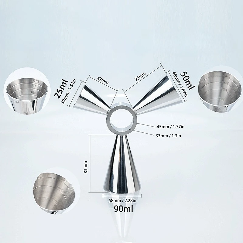 

Измерительная чашка для коктейля с ветряной мельницей, мерное стекло для пищевой нержавеющей стали в унции, бармен с градуированным высокоценным нефриром