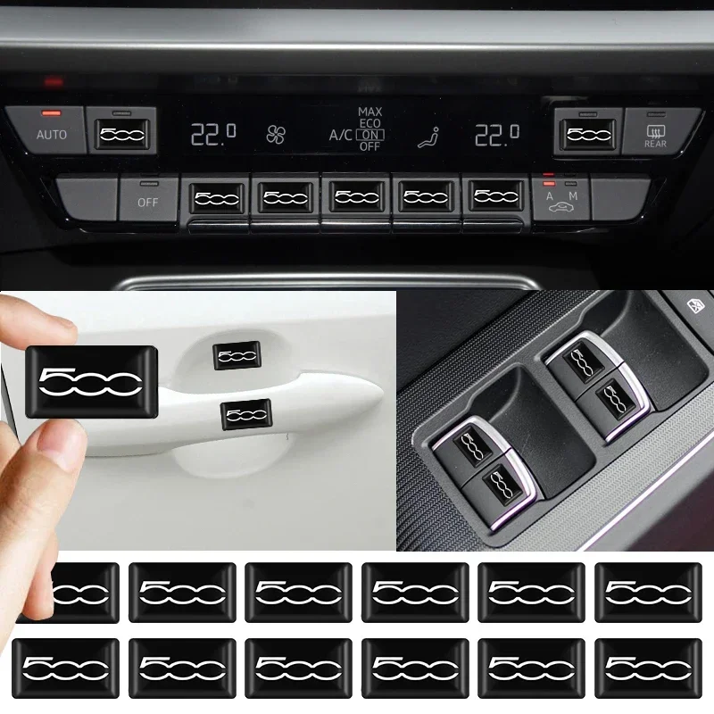 10pcs 3D Epoxy Badge Auto Decoration Sticker For FIAT 500 Tipo Toro Nuovo Freedom 500X Doblo Grazie Car Interior Accessories