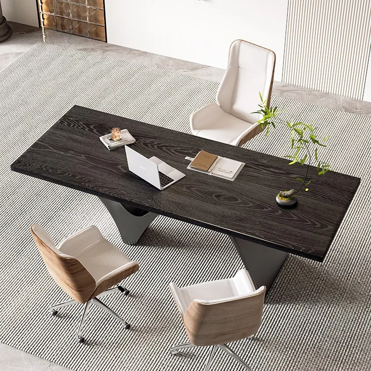 مكتب صغير من الخشب الصلب الإيطالي البسيط، مكتب عمل حديث وبسيط وراقي #3