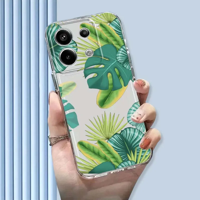 

Beautiful leaves flower For Xiaomi Mi Poco F2 F3 F4 F5 F6 X5 X6 X7 Pro TPU Protection Transparent Phone Case