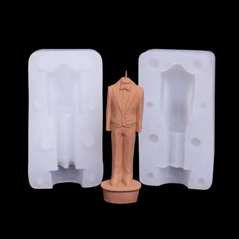 Men's Suit Dress Shape Cake Decoration Silicone Mold 19-263