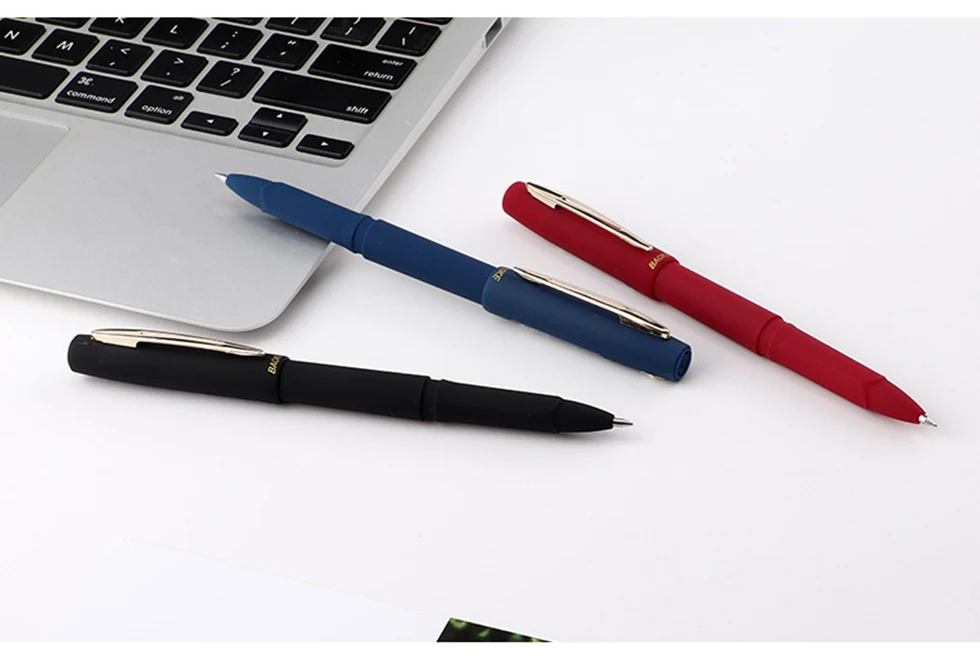 Baoke 0,5/0,7/1,0 mm großes Fassungsvermögen, Signaturset, antibakterieller Stift, schwarzer Carbon, Büro-Neutral-Tintenroller, Business-Nachfüllung – Detail 3