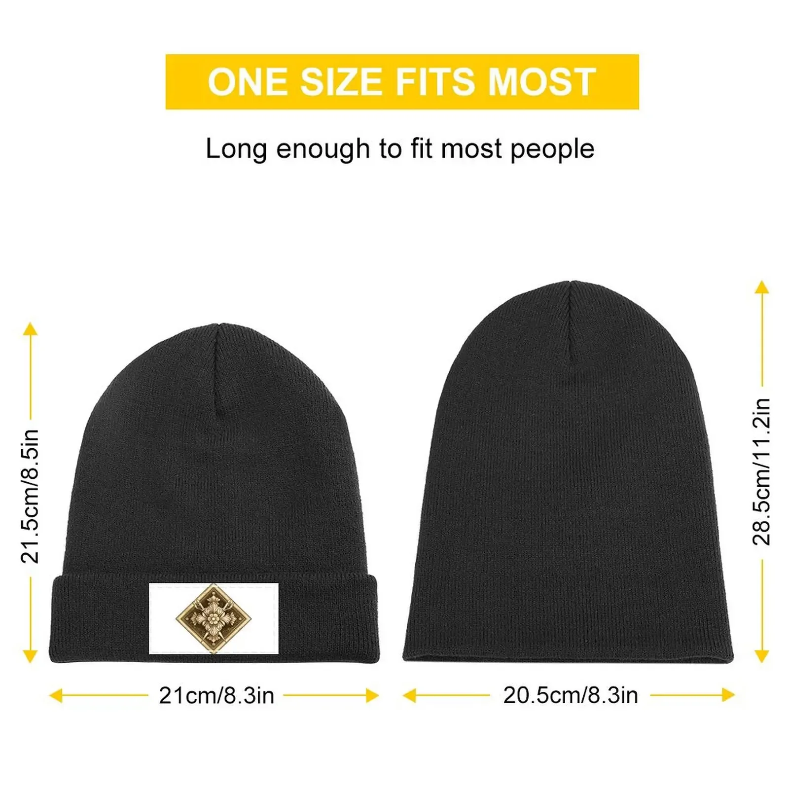 (White) House Dimitrescu Crest - Gold Knitted Cap Wild Ball Hat Beach Bobble Hat Designer Man Women's