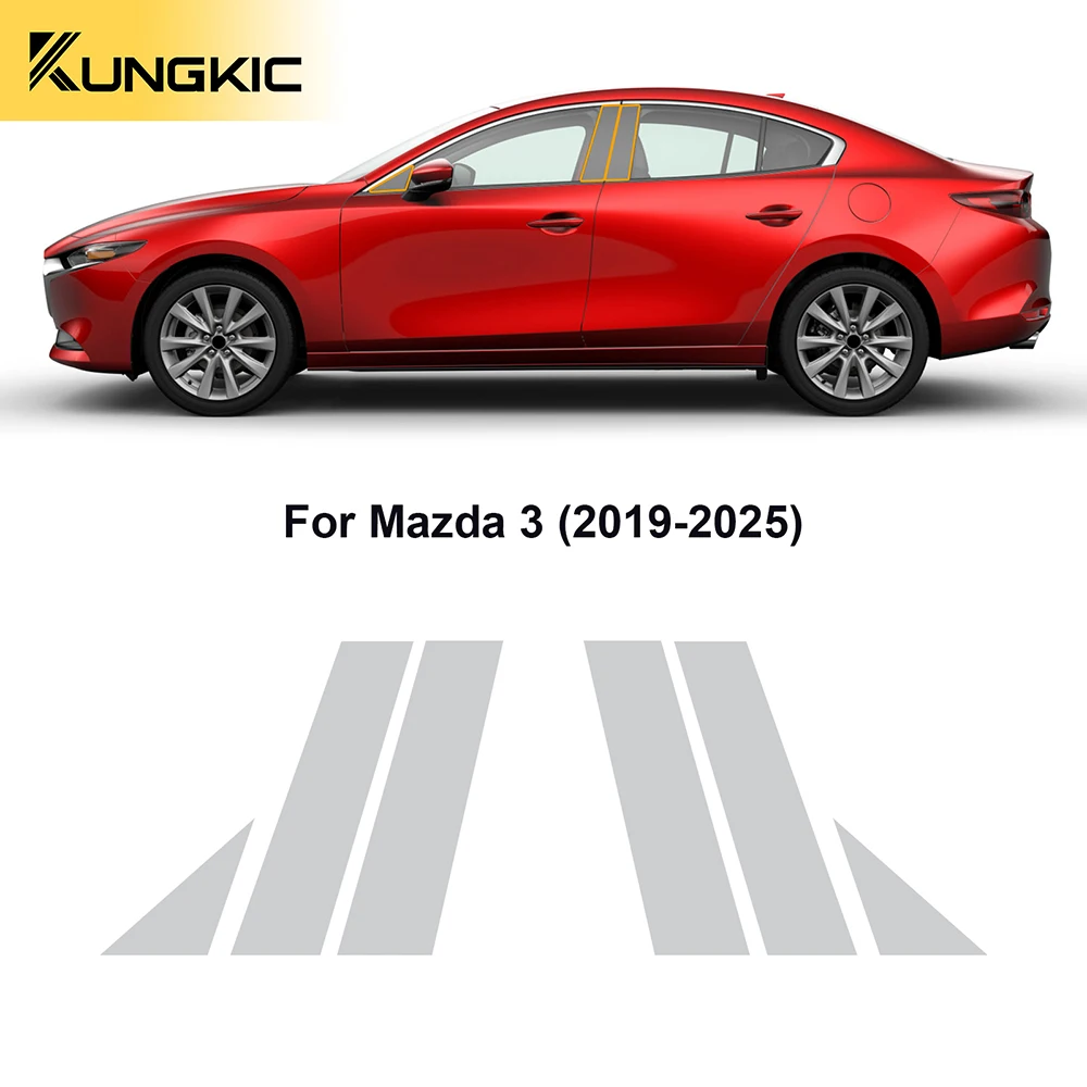 فيلم الرؤية الخلفية للسيارة لمازدا 3 2019-2025 B C أعمدة الطلاء حماية ملصق المضادة للخدش الخارجي بولي TPU PPF إصلاح شفاف #1