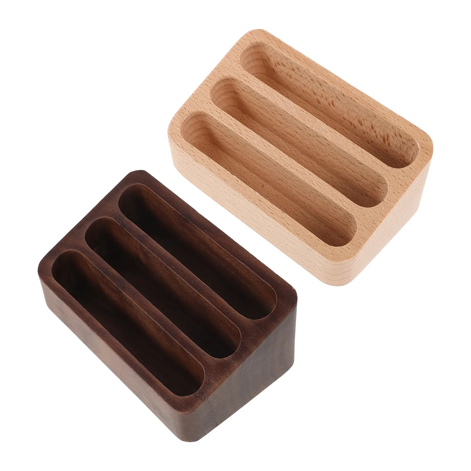 

Набор из 2 деревянных подставок для визиток: настольный органайзер с натуральным древесным узором для офиса, деловых встреч и приемов