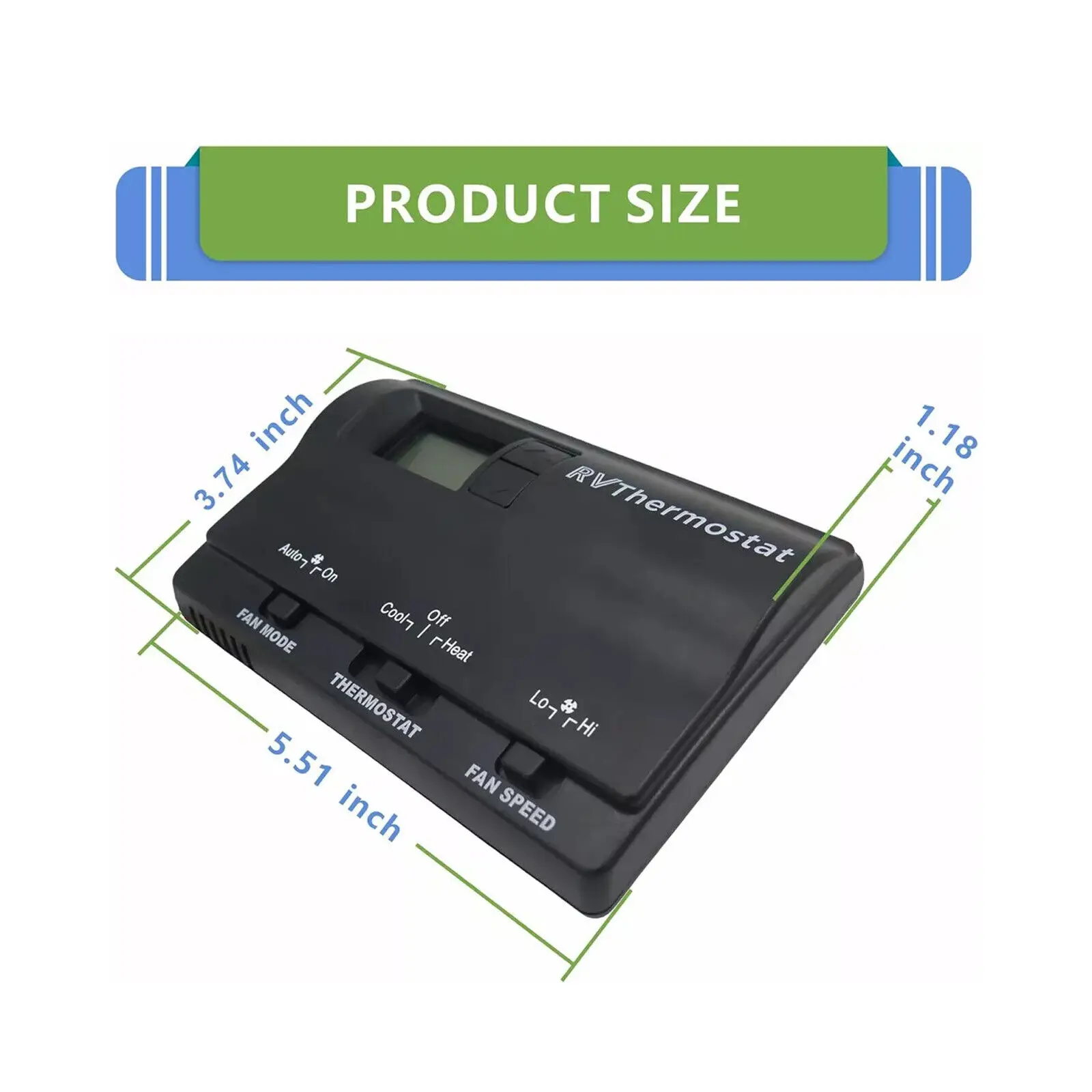 1 قطعة استبدال الحرارة السوداء/الباردة ترموستات رقمي لمنزل متنقل RV كولمان 83303362 83303862   اضغط على زر قطع غيار السيارات