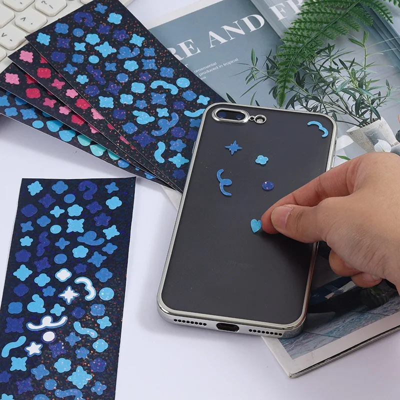 Korean Star Chasing Material Stickers Colorful Laser Diy Glitter Stickers Handbook Mobile Phone Computer Decoration Stickers