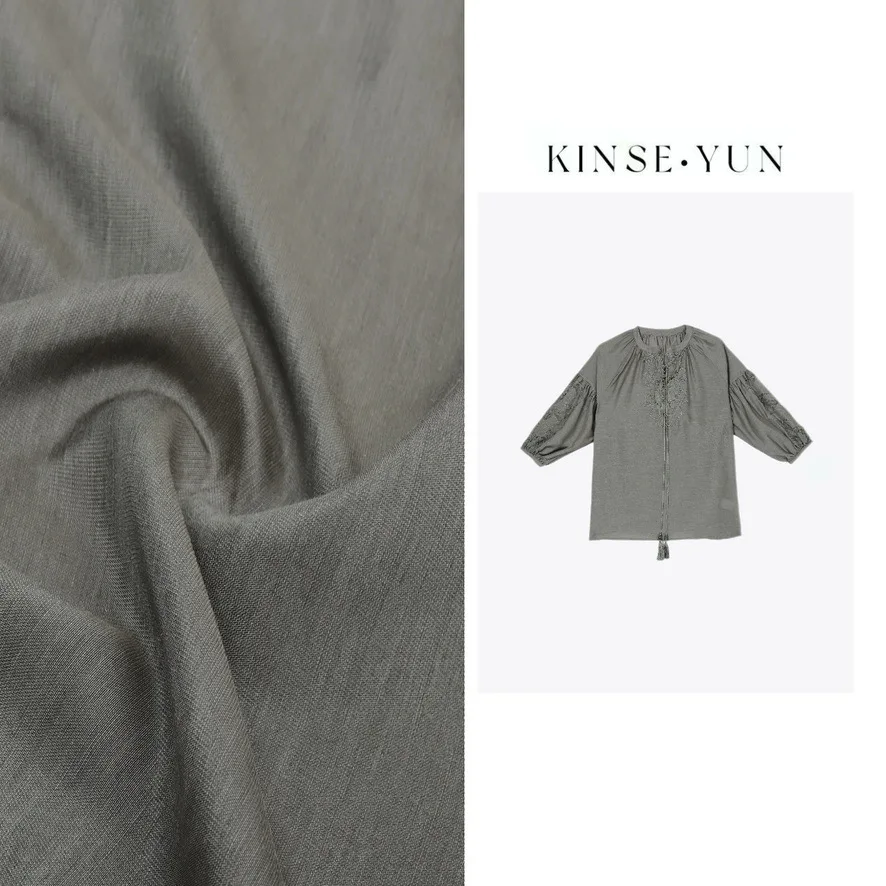 

KINSE·YUN Artistic Silk Acetate Heavyweight Sun Protection Shirt KSY2296 Comfortable Breathable Long Sleeve round Neck...
