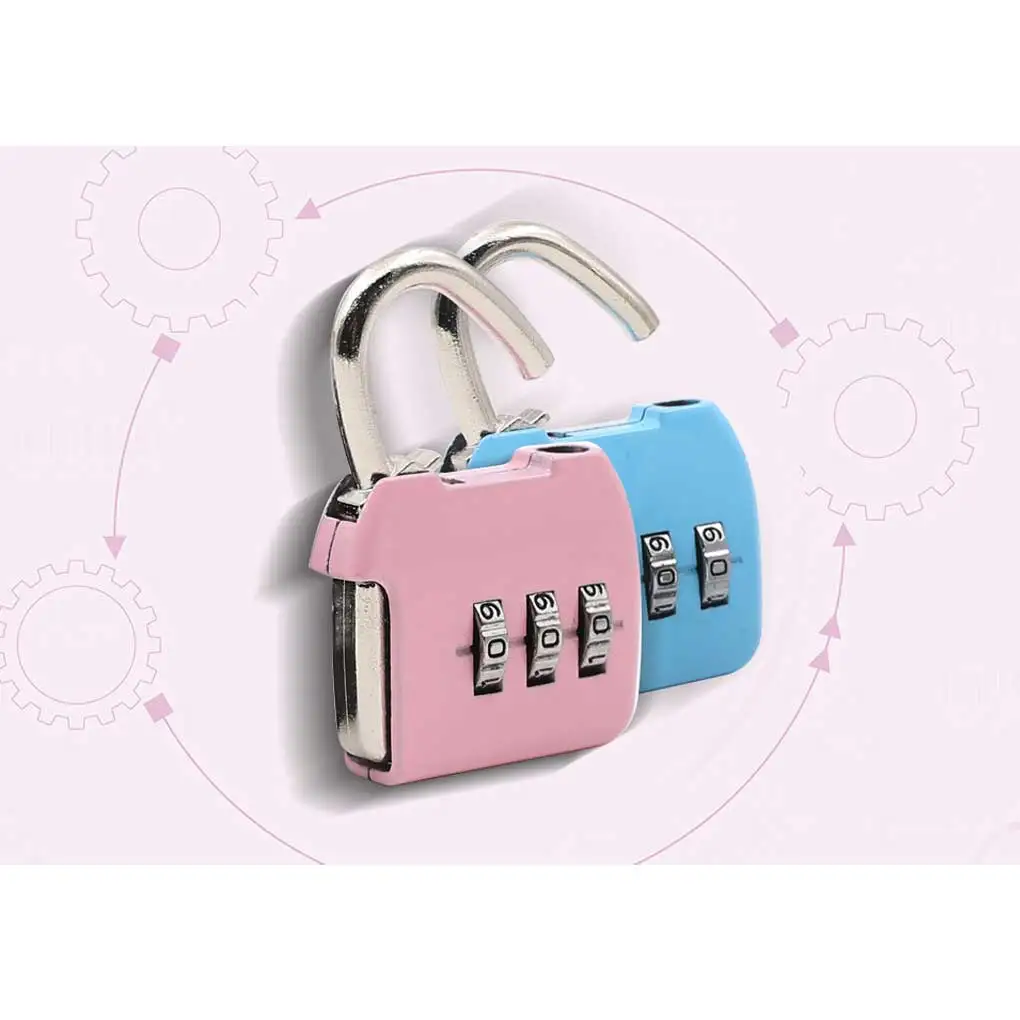 Suitcase Lock com Código de Combinação Digital, Cadeado Mochila, Proteção de Viagem, Hardware Gear, Rosa, Reset, Senha