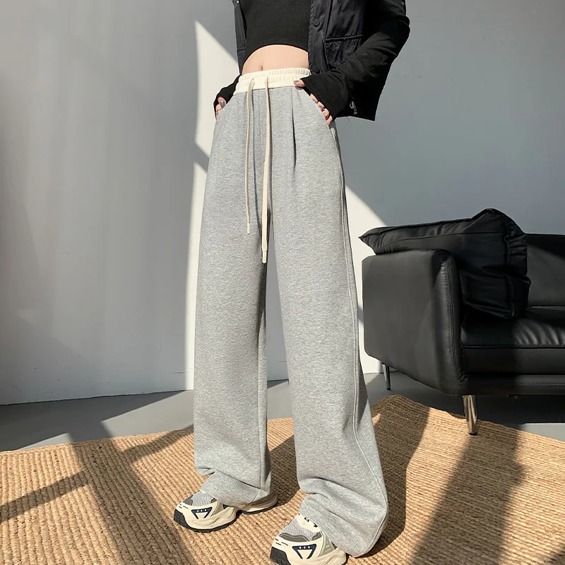 

Women Ice Silk Ankle-Length Long Trousers Female Slacks Soft Comfort Women Pants 2024 New High Waist Casual Summer Slacks Pants