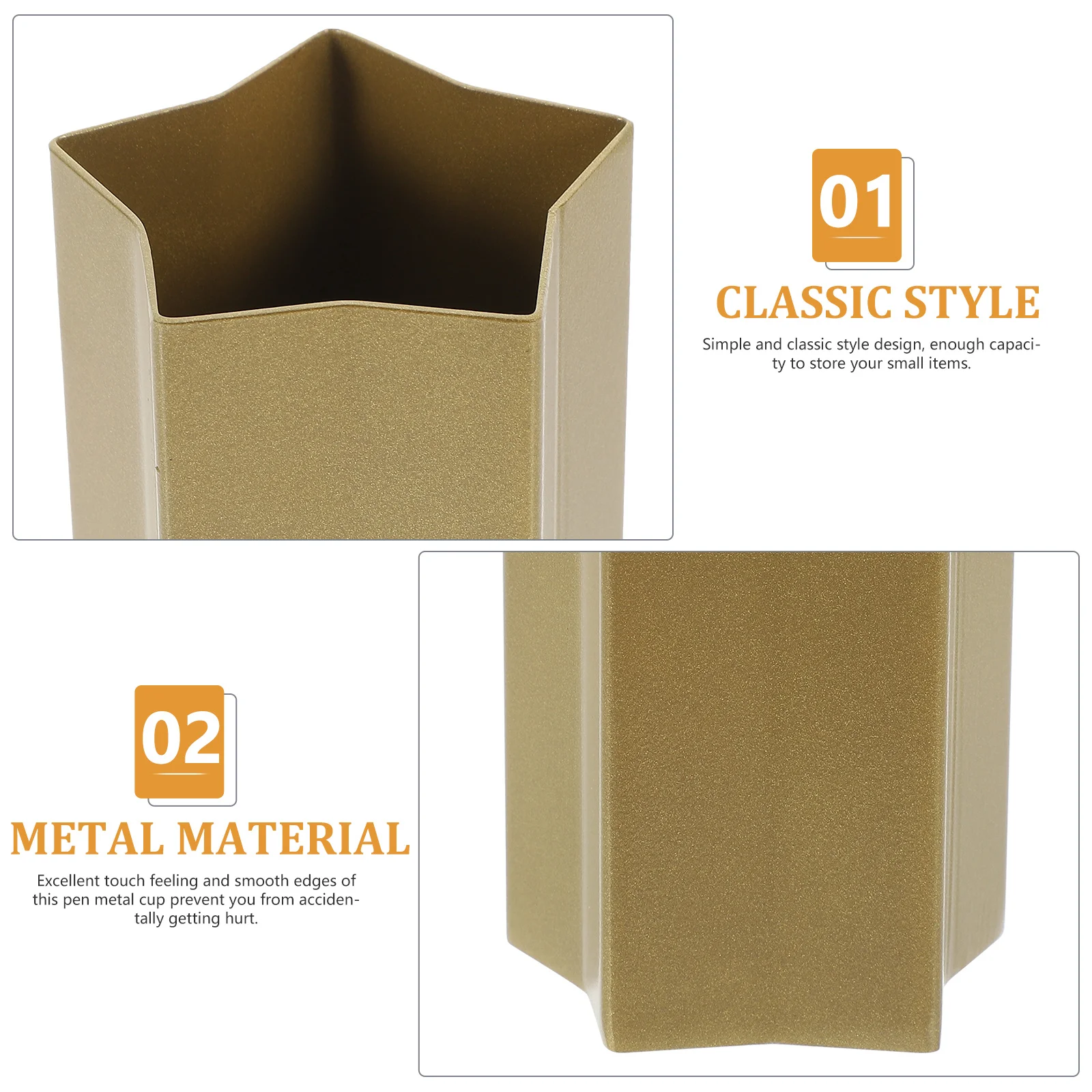 

1pc Metal Pen Holder 5 Star Desktop Organizer For Pens Pencils Makeup Brushes Stationery Storage Cup Desk Accessory