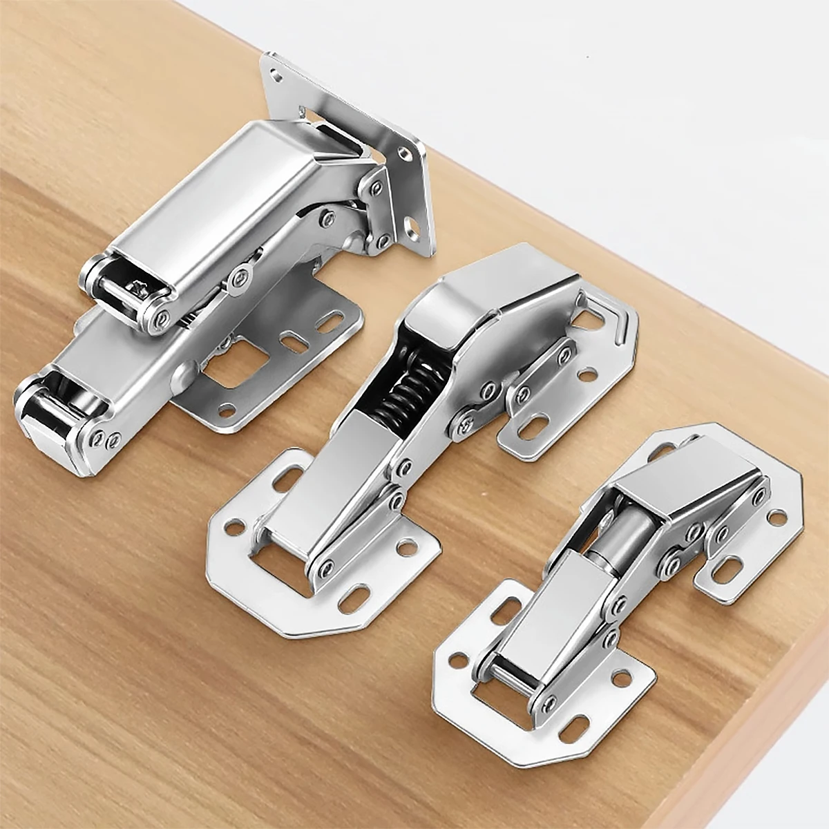 Cabinet Hinges,90 Degree Soft Close Surface Mount Spring Frameless Concealed Cabinet Door Hinges for Cupboard,Easy Install