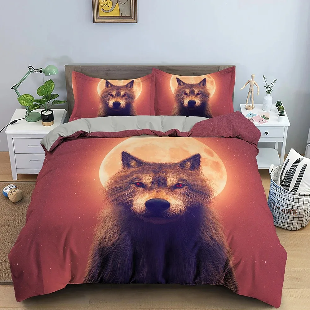 

Moon Wolf Bohemia Cotton Duvet Cover 220x240 Winter Double Bed Set Couple Bed Quilt Covers Comforter Sets King Size Bedding Set