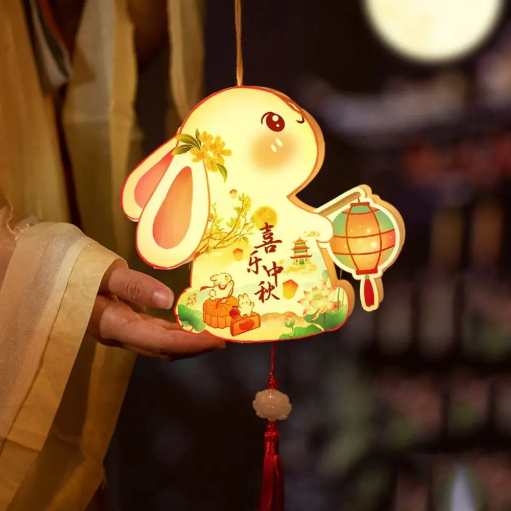 

DIY Craft Middle Autumn Festival Lantern Chinese Waterproof Rabbit Lantern Luminous Handmade Festival Lantern Material Pack