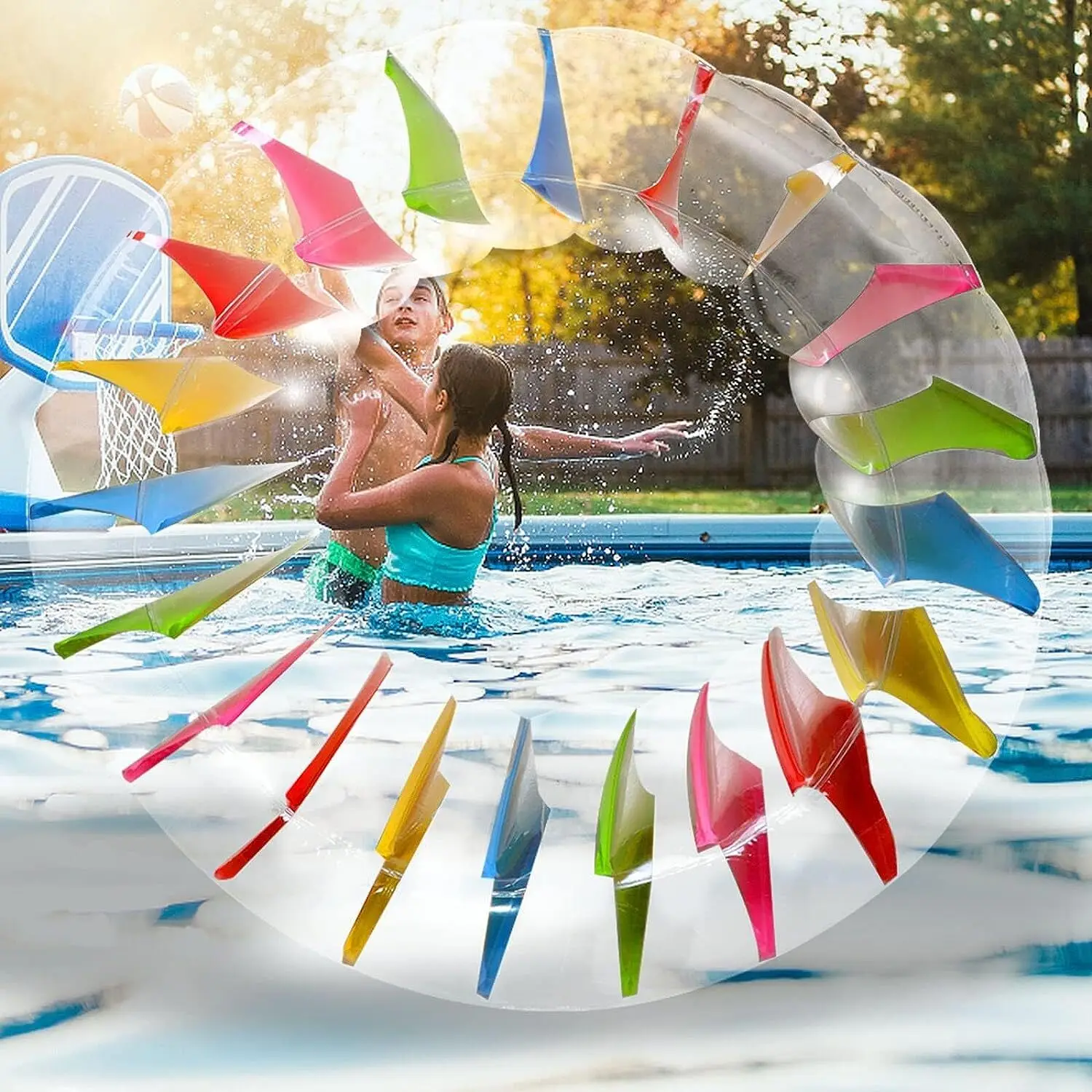 Flotteur à roulettes gonflable en gros, roue d'eau colorée 65 en effet, jouet à roulettes de piscine pour enfants et adultes, extérieur gratuit