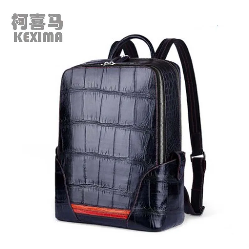 KEXIMA gete new crocodile skin backpack for men large capacity travel backpack handmade for  bay crocodile belly backpack