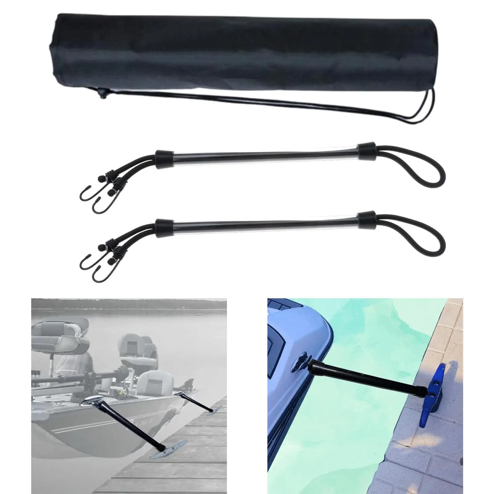 

Dock Rods for Boat Docking Waterproof Premium Compact Gift Easy to Use Portable Bungee Cords with Hooks Boat Accessories for Men