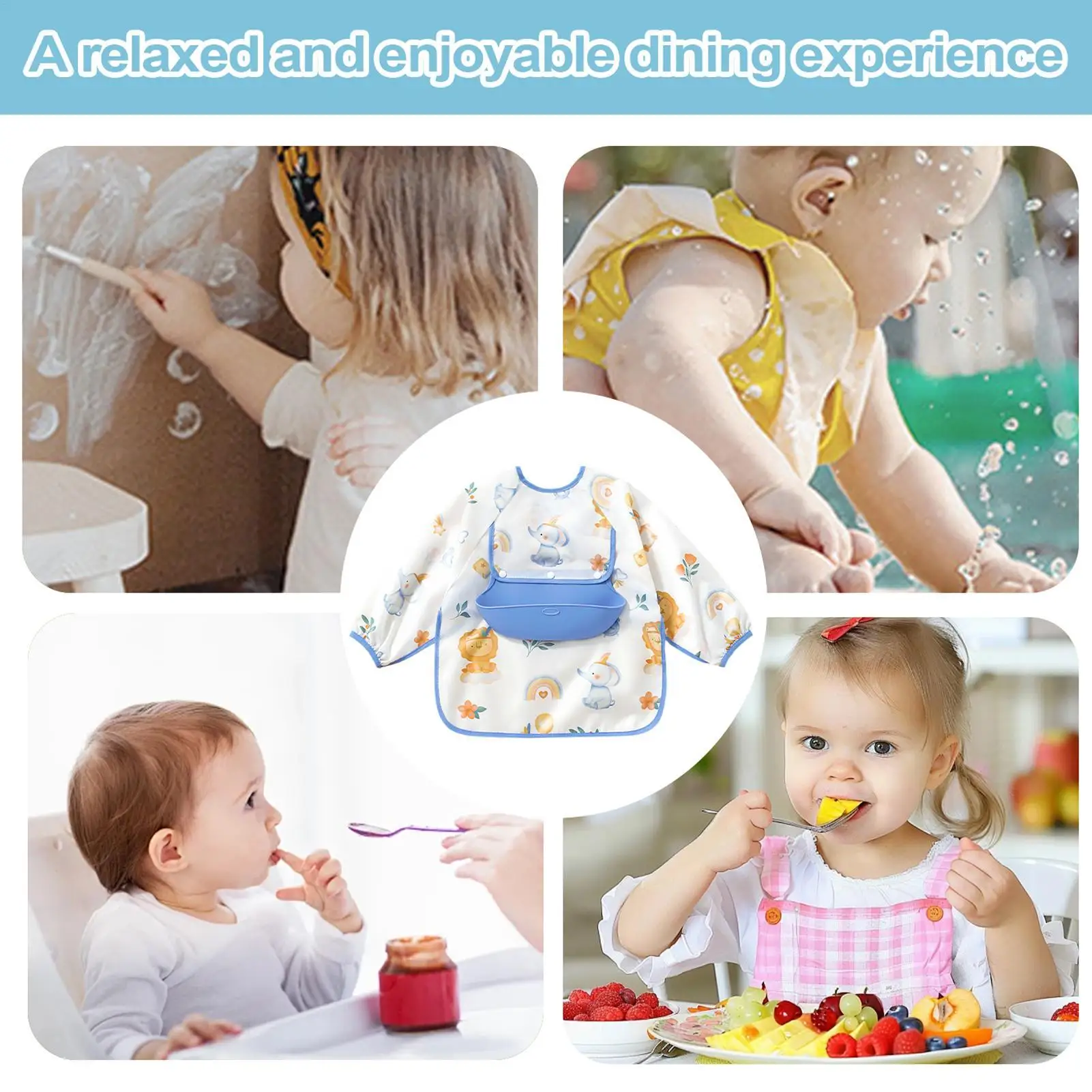 

Baby Food Bibs Baby Boy Apron For Toddler Feeding Soft Cloths Smock Overalls For Sensitive Skin Daily Mealtime Living Room