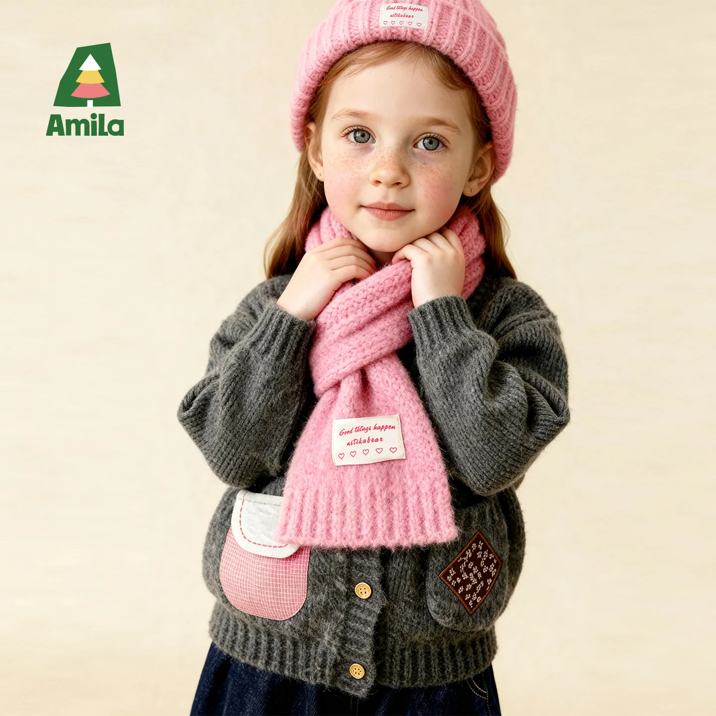 

Amila Kids' Winter Soft Knitted Scarf Fits Snugly To The Neck With A Soft And Non Irritating Touch For Daily Wear