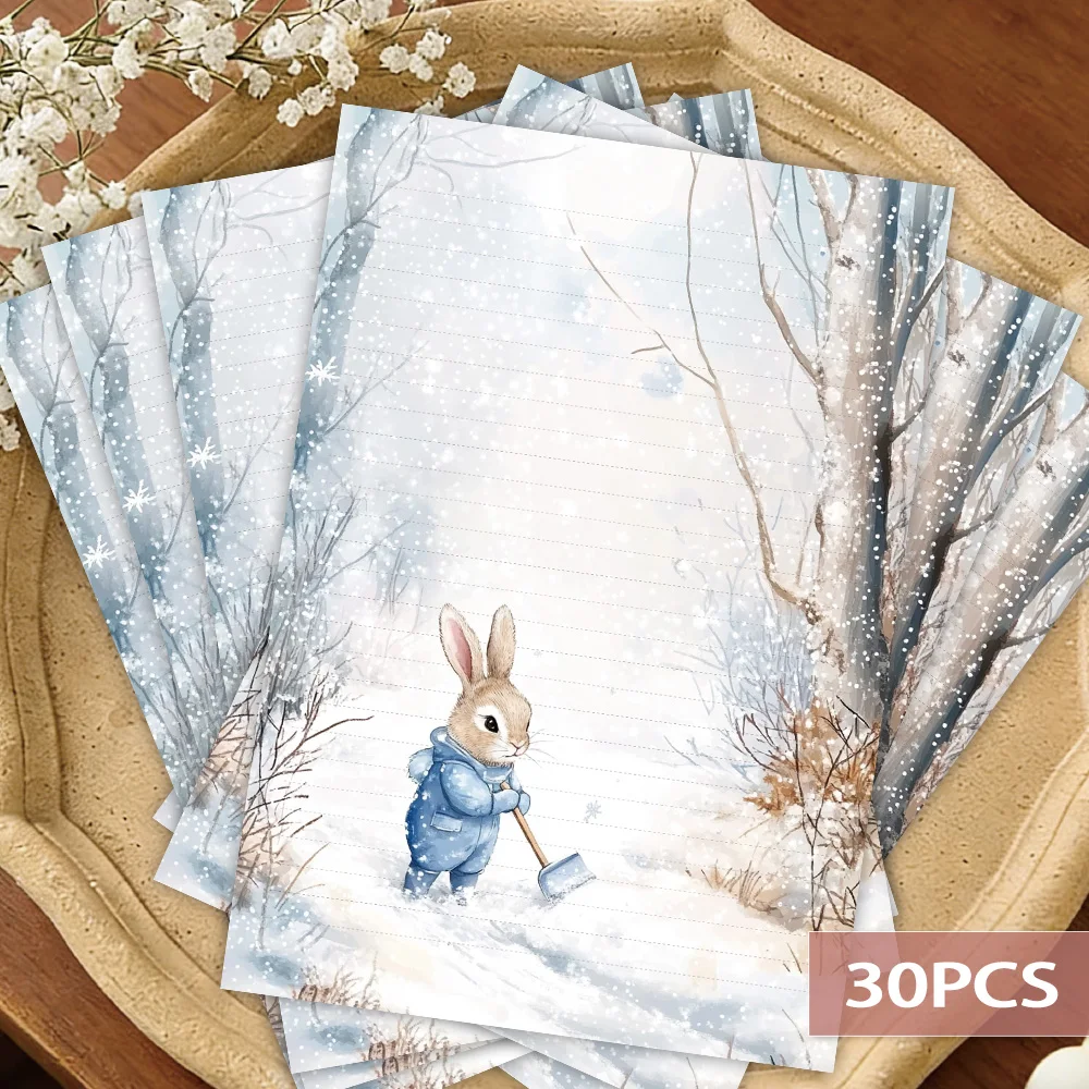 30 Blatt. B5 Winter Peter Rabbit Schreibwaren, liniertes Papier, ohne Klebstoff, geeignet für Tagebücher, Notizbücher, Memos und Notizen