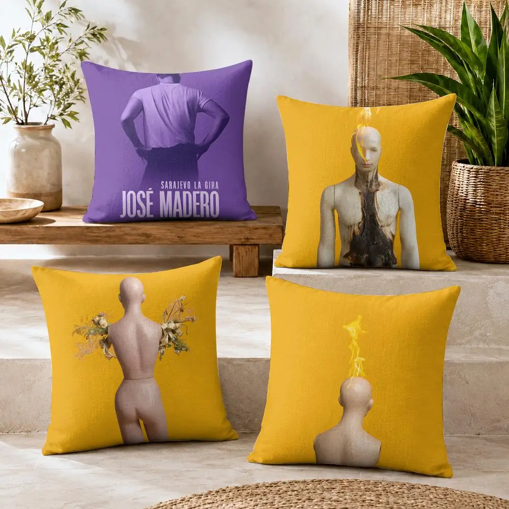 J-Jose Madero Sarajevo Cushion Cover Natural Linen Organic Fabric Double-Sided Printing Breathable For Decor