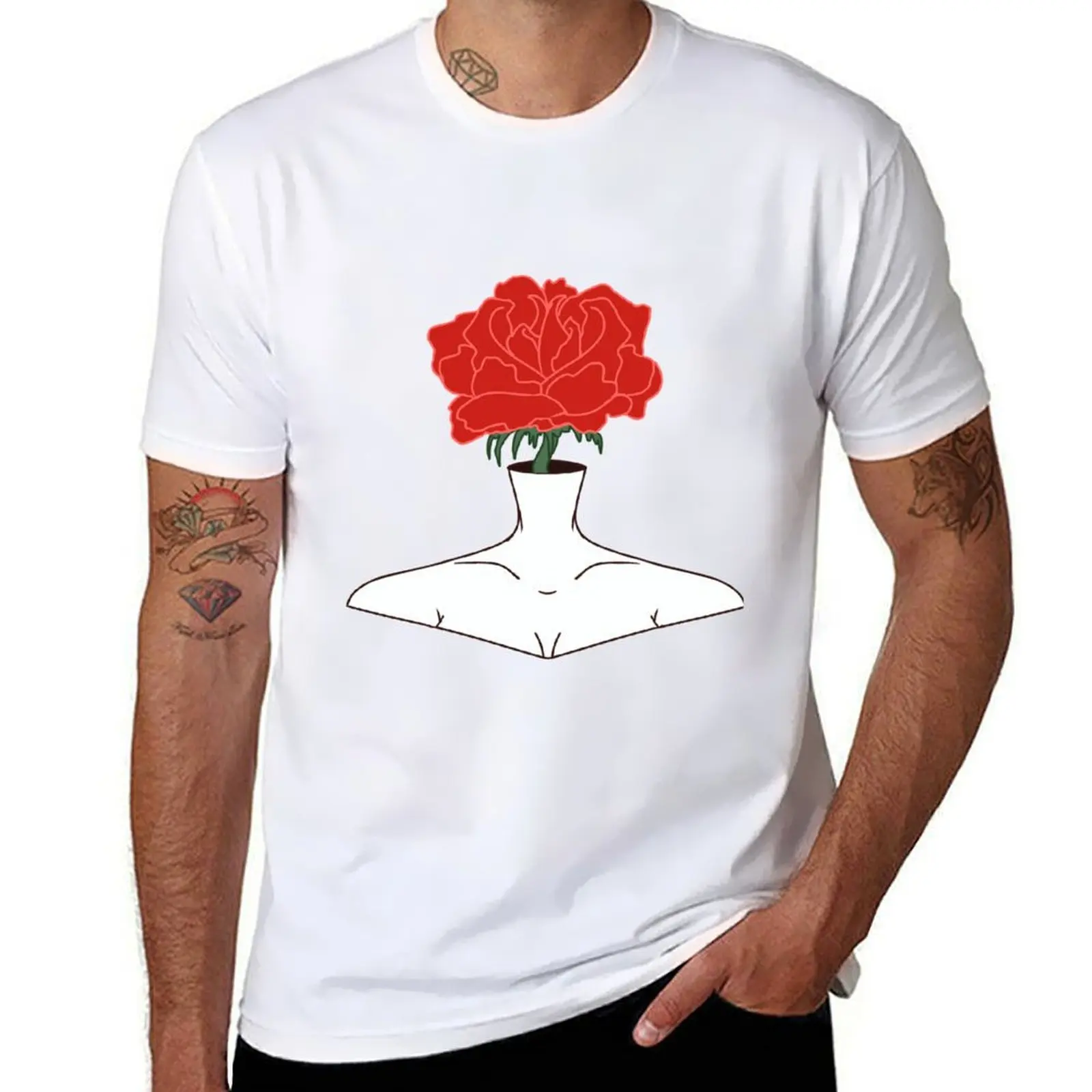 

graphic man T-Shirt casual t shirt t for man tees shirts Head Rose