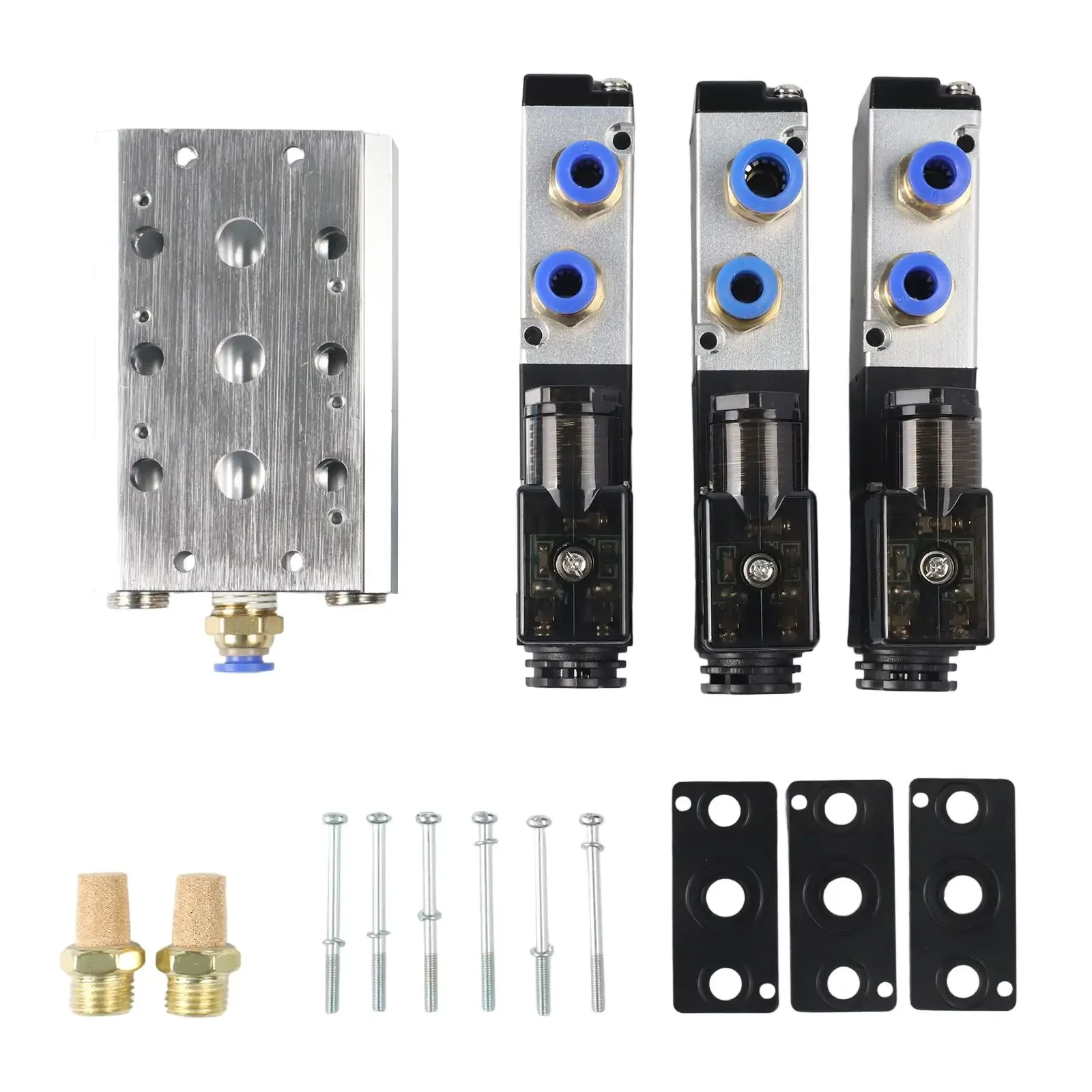 Solenoid Air Valve Model 4V210-08 DC 24V 2/5 Way Pilot Operated Design With Aluminum Housing And Integrated Muffler Assembly