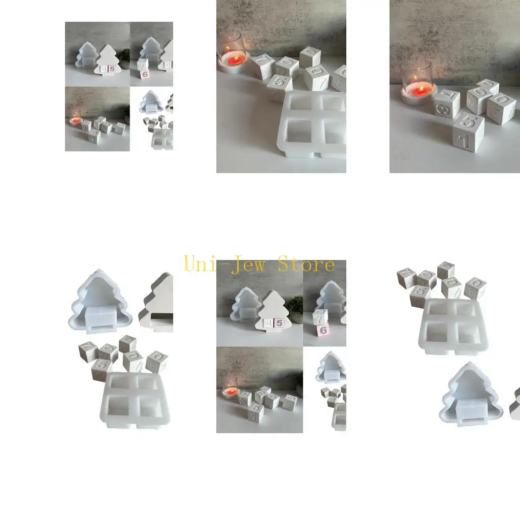 

40GB Sturdy Decorative Ornament Mould Heat Resistant Silicone House Casting Mold for Crafting Christmas Tree Countdown