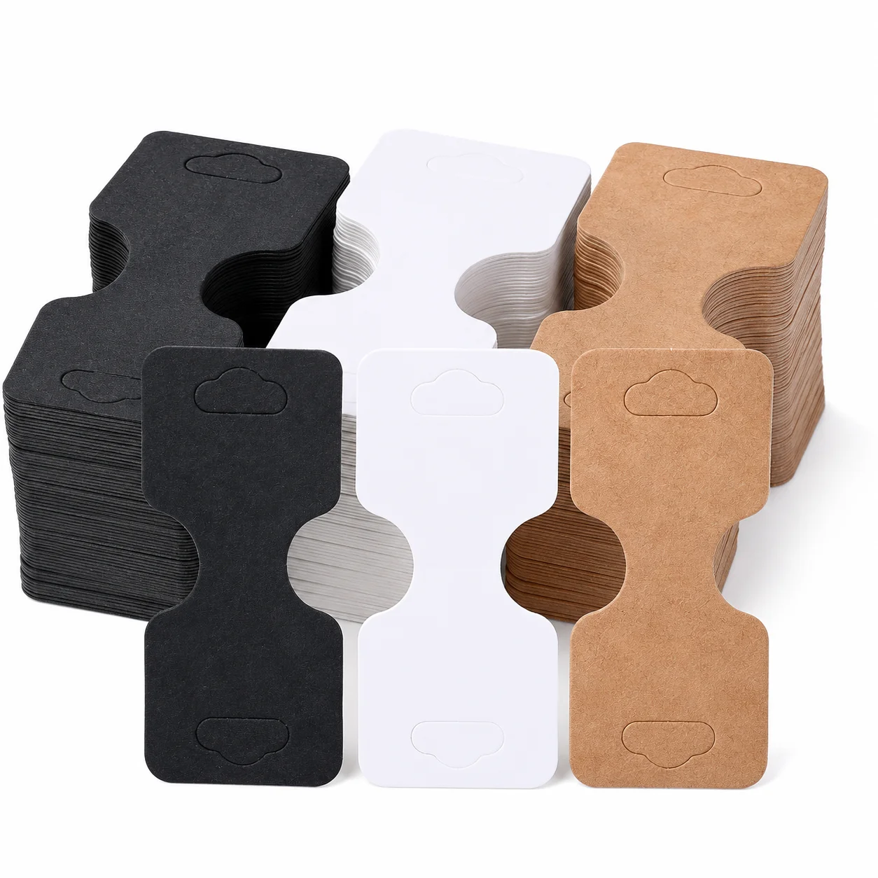 150 Stück 3-farbige faltbare Kraftpapier-Armband- und Halsketten-Displaykarten, Schmuckverpackungskarten für Kleinunternehmen und DIY-Bastelarbeiten – Detail 3