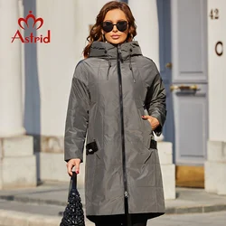 Casacos Astrid-Longos Soltos Acolchoados para Mulheres, Parkas com Capuz, Jaqueta Acolchoada, Casacos na Moda, Tamanhos Grandes, AM-7561, Primavera 2022