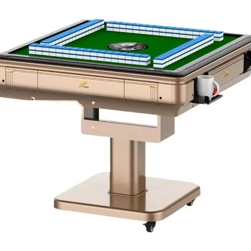 Folding Mahjong Table Automatic Four Player Machine Dual Purpose Household Electric Mahjong Table with Roller System for Home