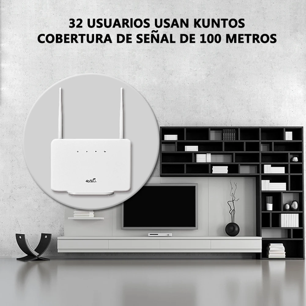 Enrutador WiFi, enrutador 4G de 300Mbps, módem inalámbrico, antena externa con ranura para tarjeta Sim, enchufe europeo para viajes en casa y trabajo