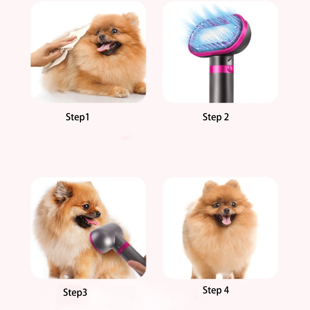 Pet Dog Dryer Comb Brush &Dryer 2-In-1  Grooming Hair Dryers Tools Cat Dogs Hair Comb Low Noise Massage Hair Protection Machine