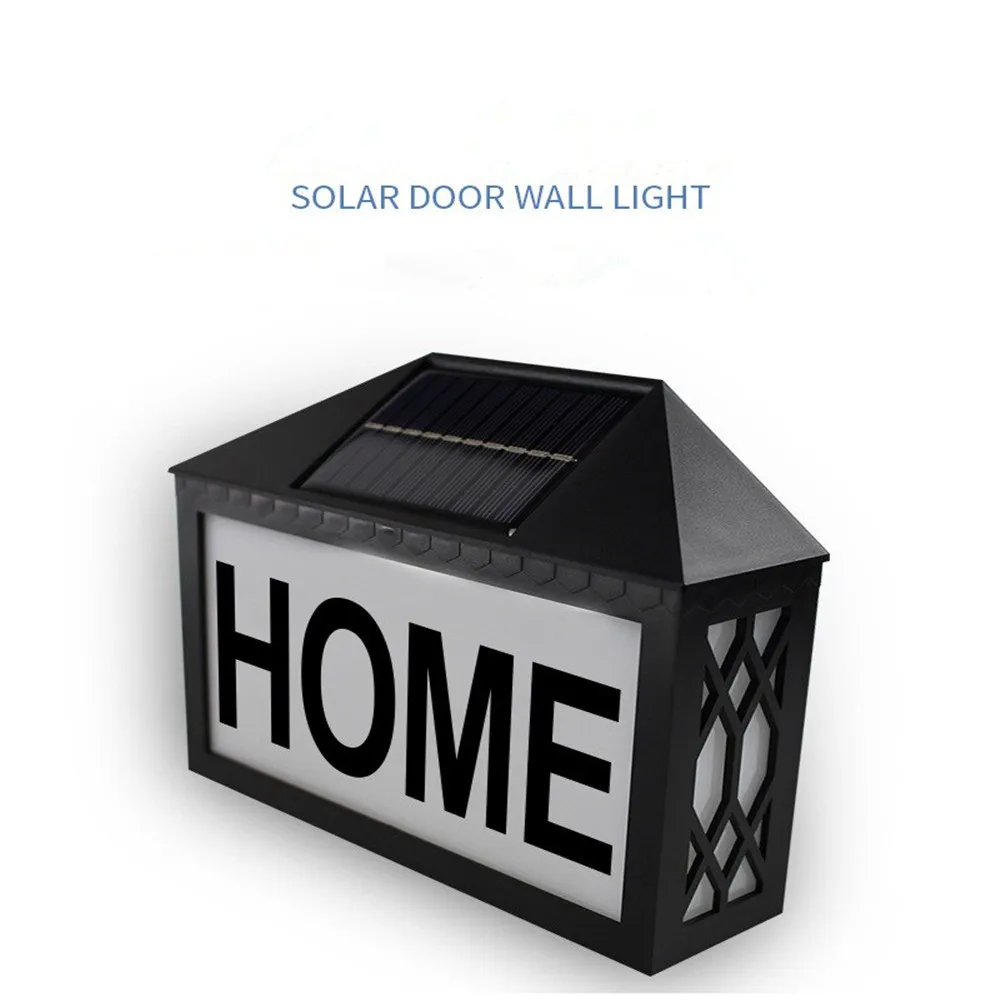 Solar LED Light House Number Outdoor Address Sign Remote Control LED Lamps Exterior Villa Garden Decor Wall Light Door Plates