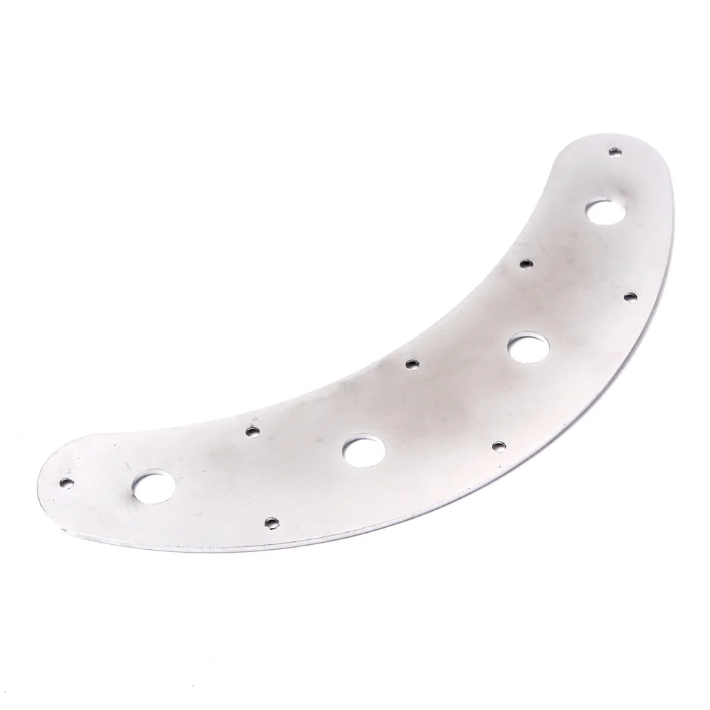 

Bass Guitar 4-Hole Arch Curved Control Plate Chrome Metal Iron Easy Install No Screws Included Durable Sturdy Replacement Part