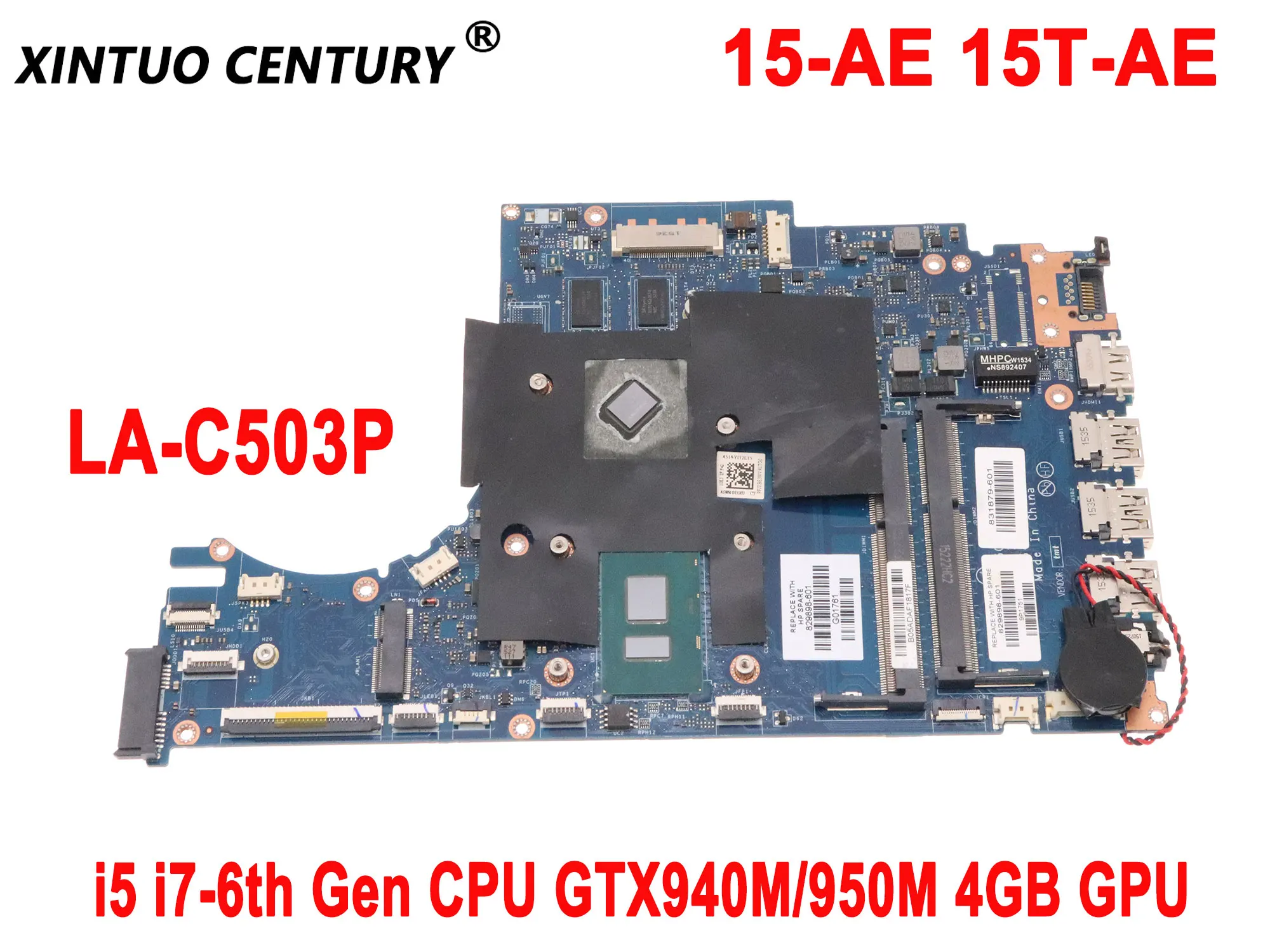 Imagem -01 - Placa-mãe para hp 15-ae 15t-ae Placa-mãe do Portátil com i5 I76th Gen Cpu Gtx940m 950m 4gb Gpu 100 Trabalho de Teste Asw50 La-c503p