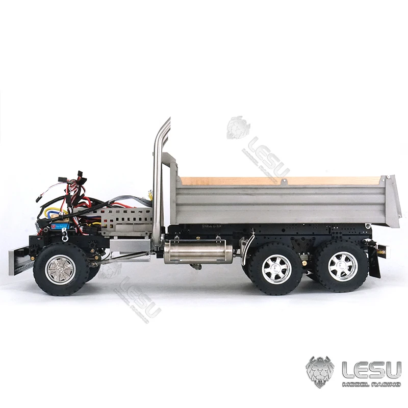 LESU 1/14 6*6 RC Dump Truck Metal Hydraulic Remote Control Dumper Car Model W/O Cabin Toys for Boys Th20217-Smt3