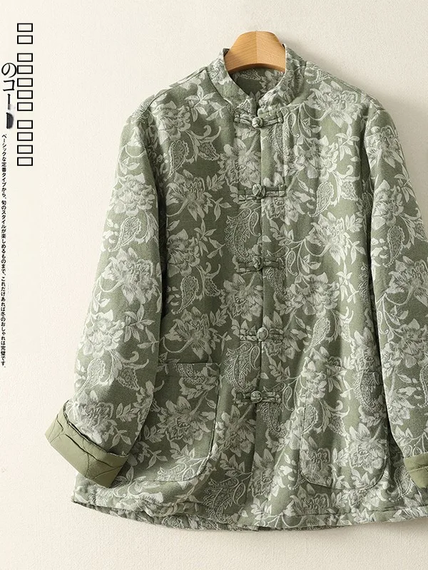 

Традиционный хлопковый джет с воротником на пуговицах, традиционная китайская двубортная зимняя верхняя одежда с воротником-стойкой, пальто