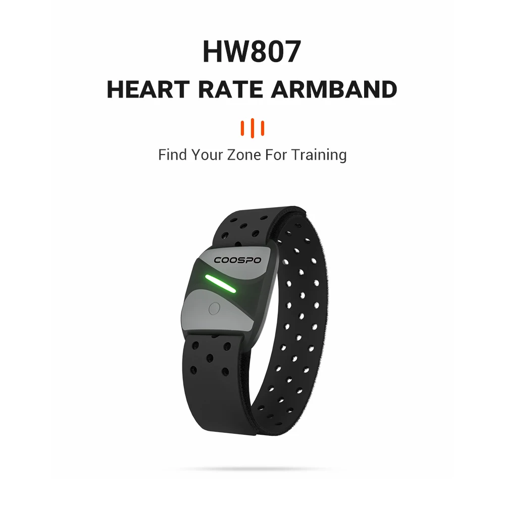 CooSpo HW807 HRV Heart Rate Monitor Sweatproof  Armband Optical Outdoor Fitness Sensor Bluetooth for Wahoo 5.0 ANT+ IP67 Bike