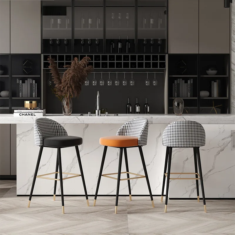 Nordic semplice luce di lusso casa sedia da bar sgabello alto sgabello alto sgabello moderno sedia da bar sedia da reception