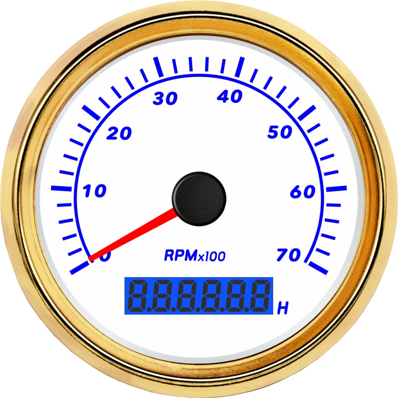 New Type Auto Gasoline / Diesel Engine Rev Counters Modified 85mm 0-7000RPM Black Tachometers 1-300 Speed Ratio with Hourmeters