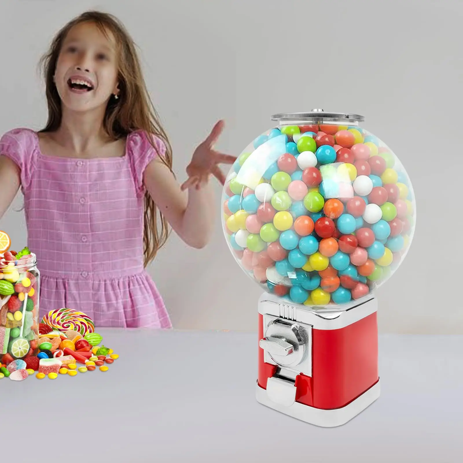 1 Dollar Coin Operated Vending Machine, Commercial Gumball Machine, Toy Capsule, Vending Machine, Prize Dispenser Machine for Ga